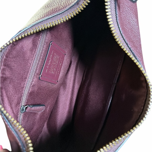 COACH Exotic Oxblood Trim EAST/WEST Harley Hobo Leather Purse - Picture 3 of 4